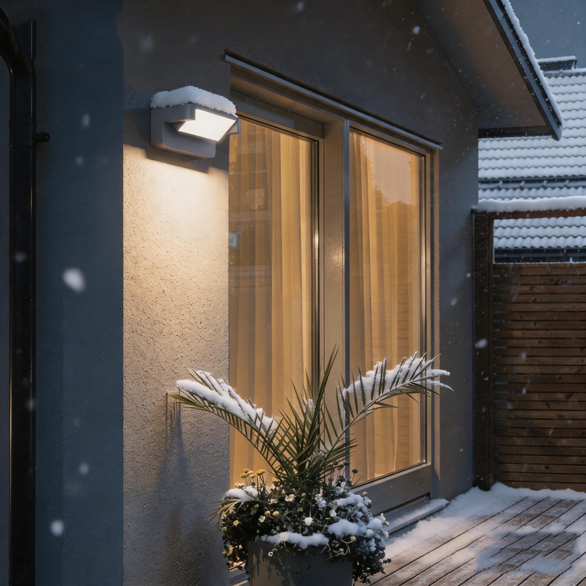 Aipsun 24W LED Lámpara de Pared Exterior/Interior IP65,Antracita | Luz Ajustable (350°) | Aluminio Fundido Duradero para Entrada, Jardín, Terraza, Garaje | Blanco Cálido 3000K | Moderno Diseño