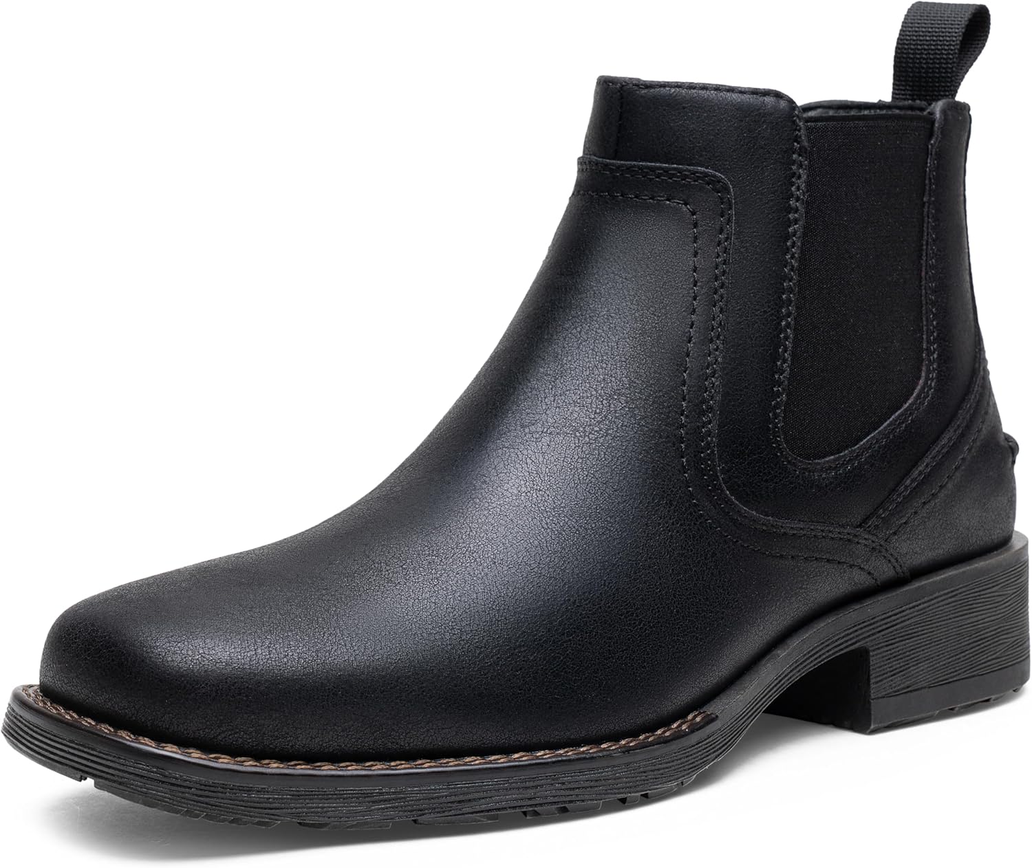 Jousen Chelsea Boots Men Square Toe Ankle Mens Dress Boots Casual Slip On Boots for Men