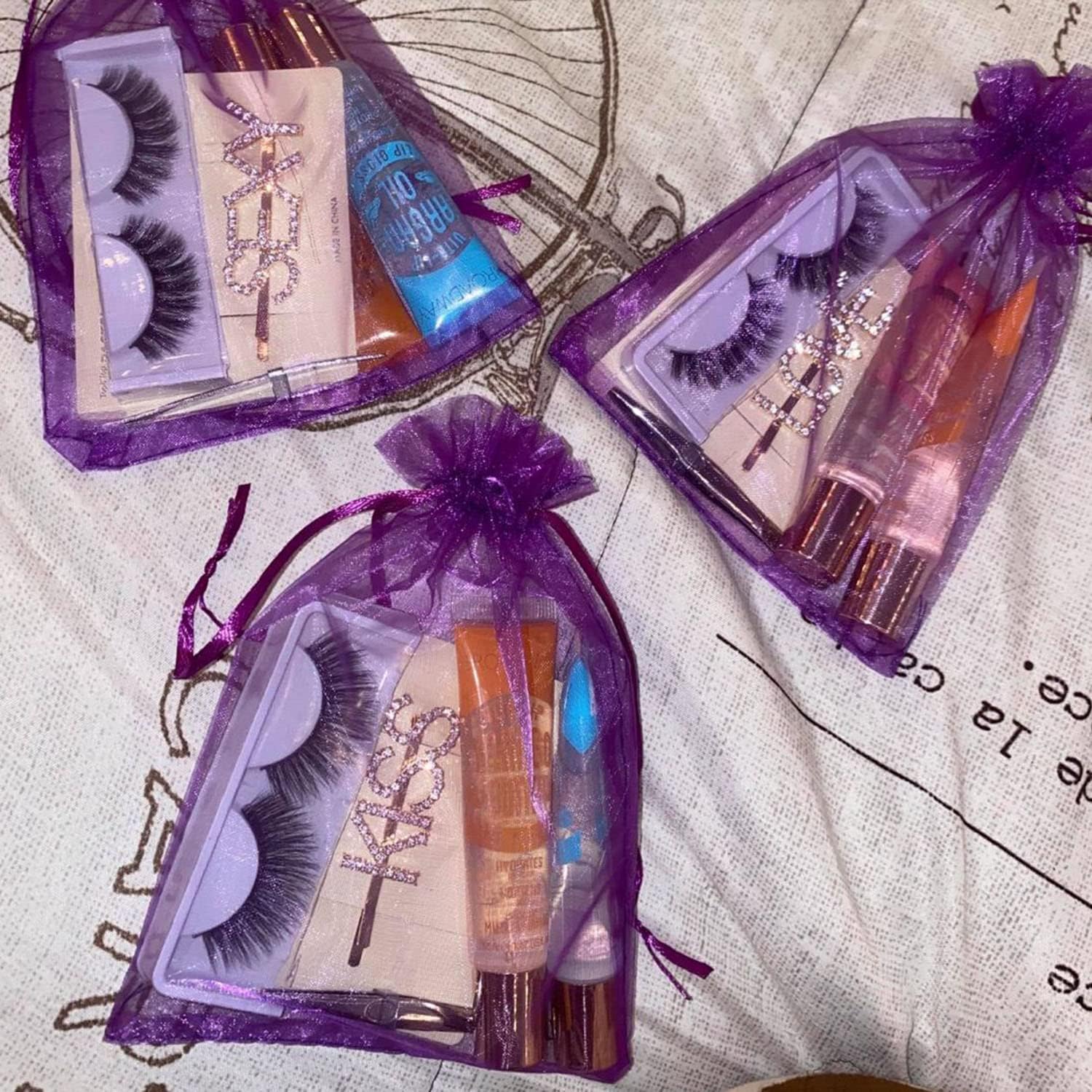 Sheer Organza Mesh Drawstring Gift Goodie Bags 50pcs 4x6 Inch Purple image 3