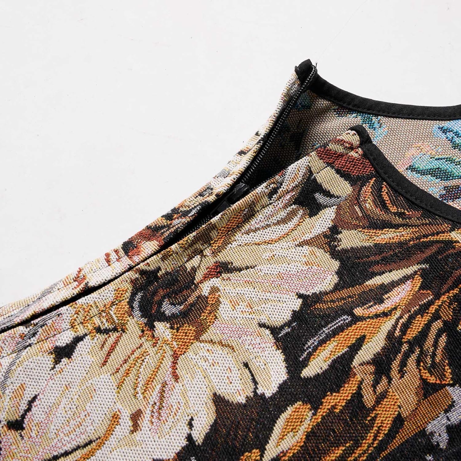 Womens Renaissance Corset Vintage Lace Up Bustier Tops Floral Overbust Corset With Zipper - Image 7