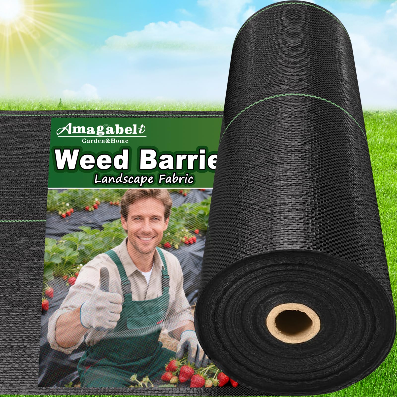 3ft x 50ft Weed Barrier Landscape Fabric Garden Cloth Heavy Duty Weed Control Blocker Mat Gardening Ground Cover Durable Woven Geotextile Fabric Driveway Underlayment