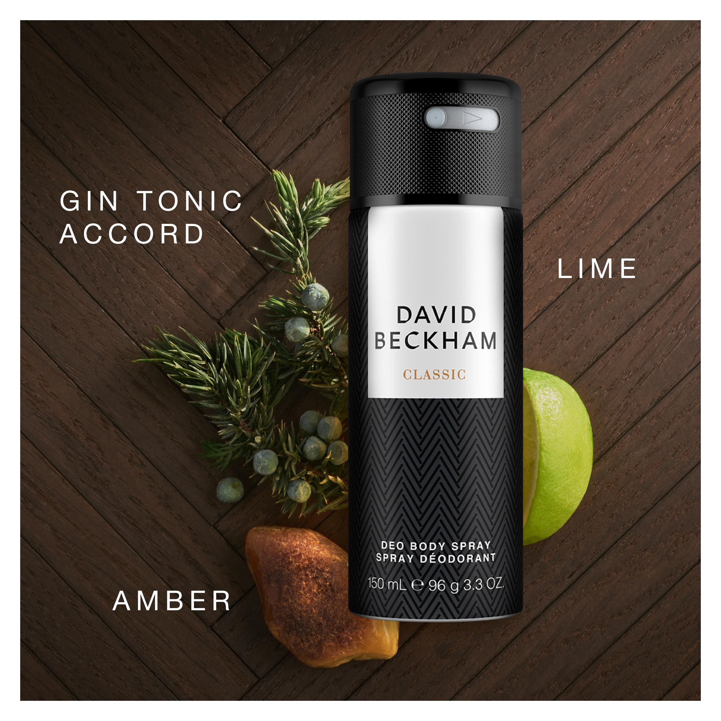 David Beckham Classic Gents Deodorante Spray Corpo Anti-Traspirante per Uomo, Confezione da 3 150 ml