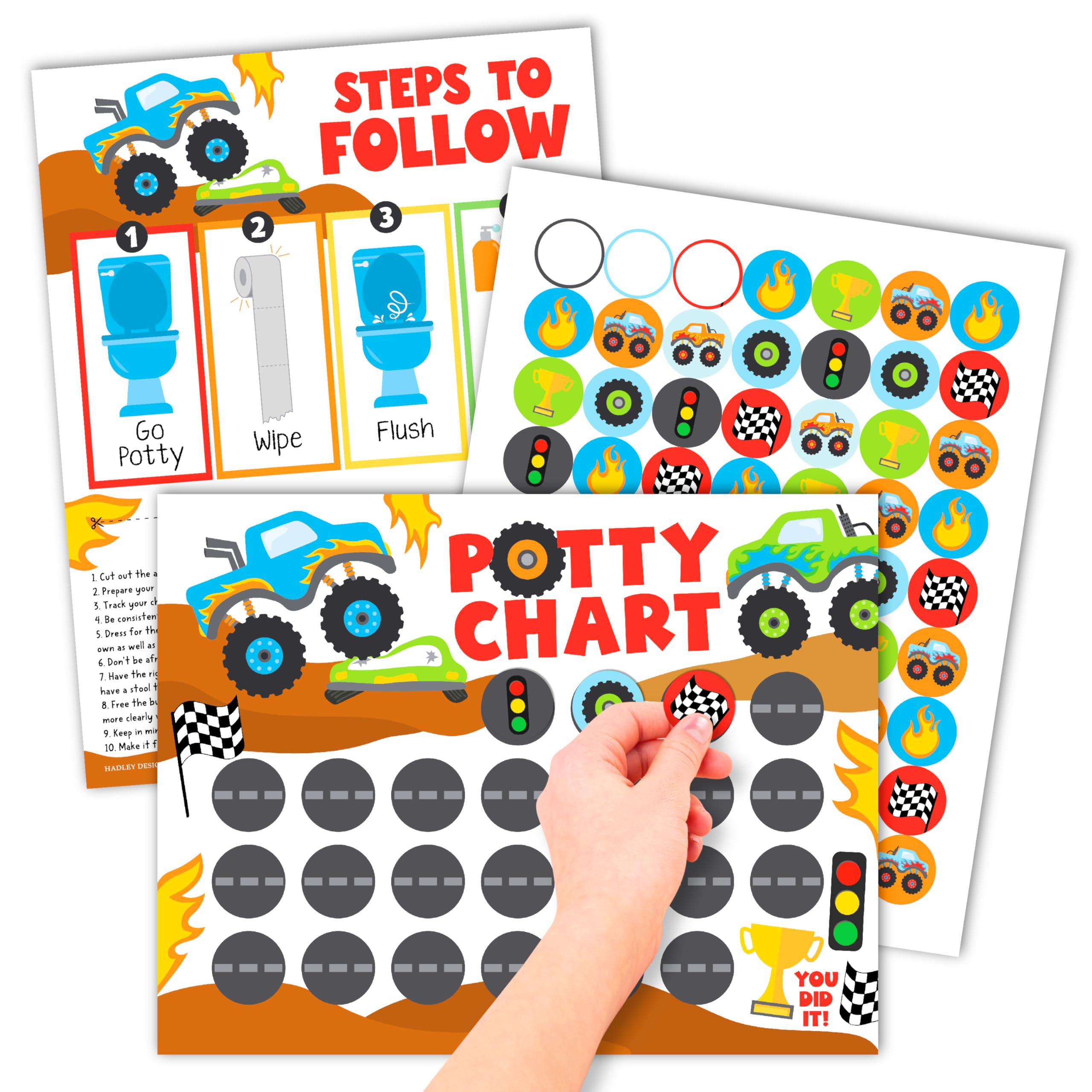 Photo 1 of 10 Potty Training Chart for Toddler Boys Sticker Reward Chart for Kids