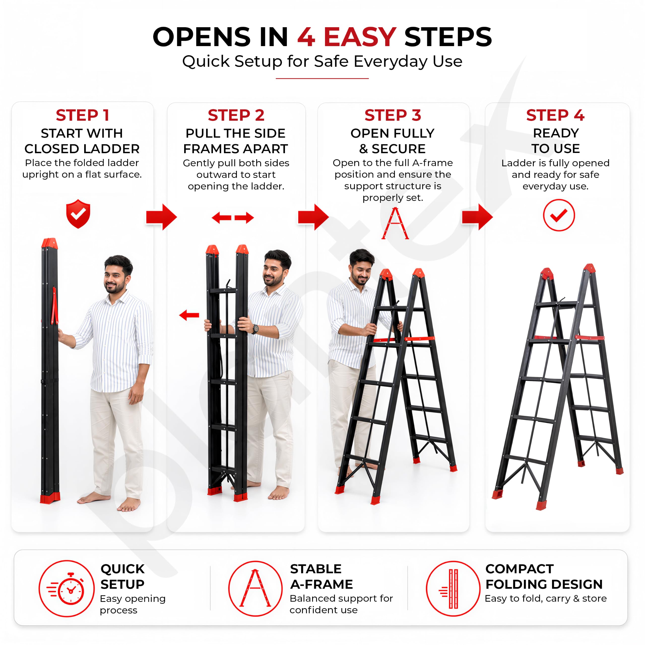 Plantex Ultrafold Ladder - Space-Saving Step Ladder -3 Plantex Ultrafold Ladder - Space-Saving Step Ladder -3