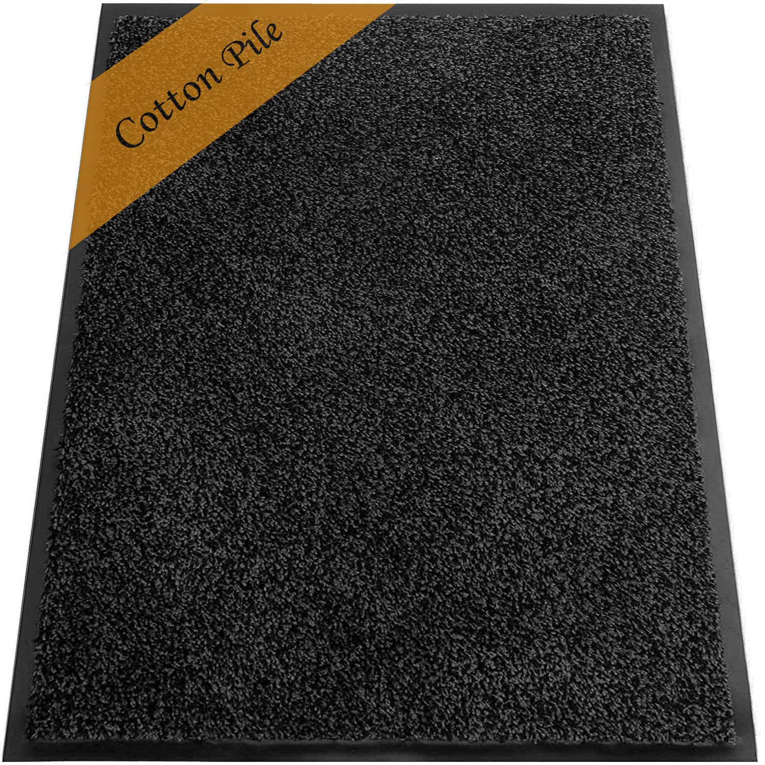 TrendMakers Heavy Duty Dirt Trapper Door Mats | Barrier Mats Non-Slip Dirt Catcher w/COTTON PILE | Home, Office, Kitchen, Carpets - 15 Sizes - - 50cm x 80cm (ANTHRACITE Cotton Fibers) โ image 1