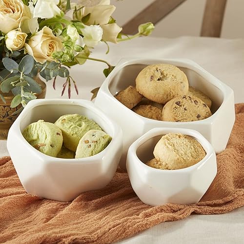 Miniatura 3 de Kate Aspen Macetas geométricas de cerámica plato de decoración de estantes hogar habitación escritorio decoración de mesa pequeño mediano y grande