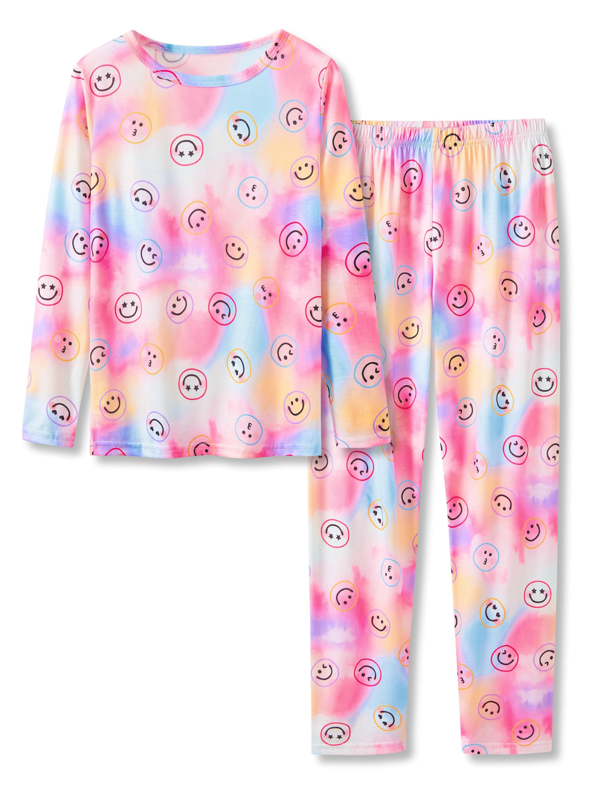 Beezizac Girls Pajamas Cute Print Short/Long Sleeve Pants Set Size 6-18