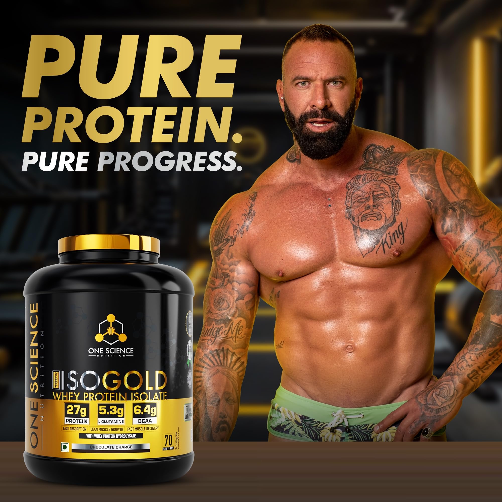One Science Nutrition ISO Gold Whey Protein Isolate | 27g Protein, 5.3g L-Glutamine, 6.4g BCAA | Fast Absorption & Lean Muscle Support - 70 Servings (5lbs, Alphonso Mango) — Amazon image 6