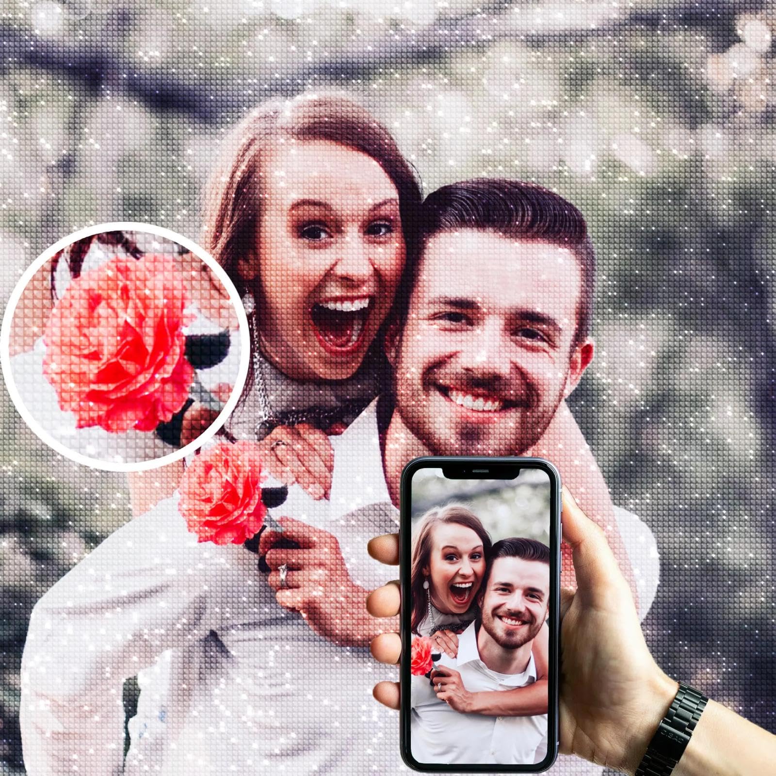 Custom Diamond Painting Kits for Adults, Personalized Photo Diamond Art, 5D DIY Private Custom Your Own Picture Craft Decor for Family, Friends, Loves