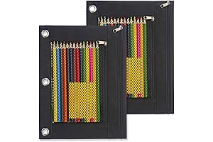 Sooez Canvas Pencil Pouch with Zipper for Binders