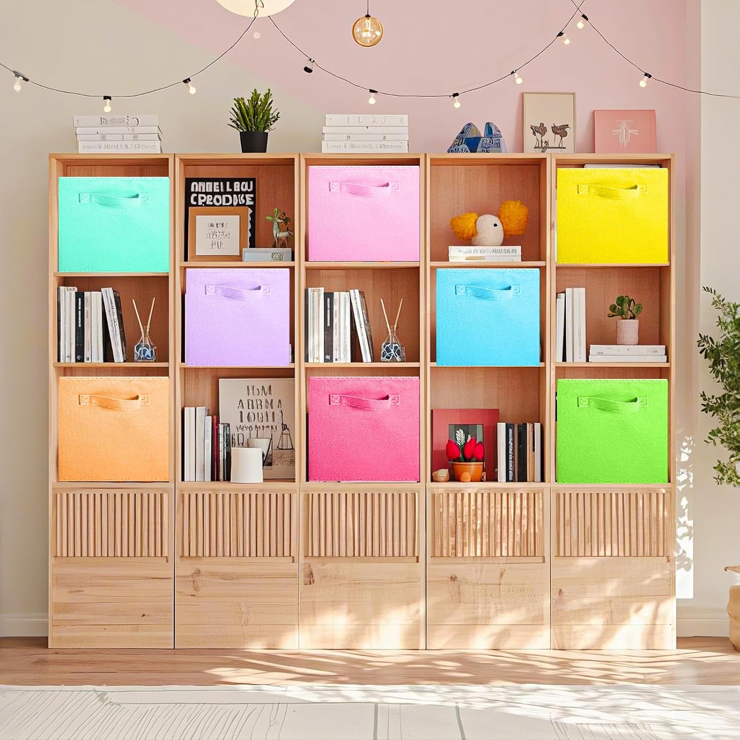 ShellKingdom Storage Bins, Foldable Fabric Storage Cubes And Cloth Organizer Drawer For Closet And Toys, 13 X 13 X 13 INCH, 8 Pack (8 Colors)