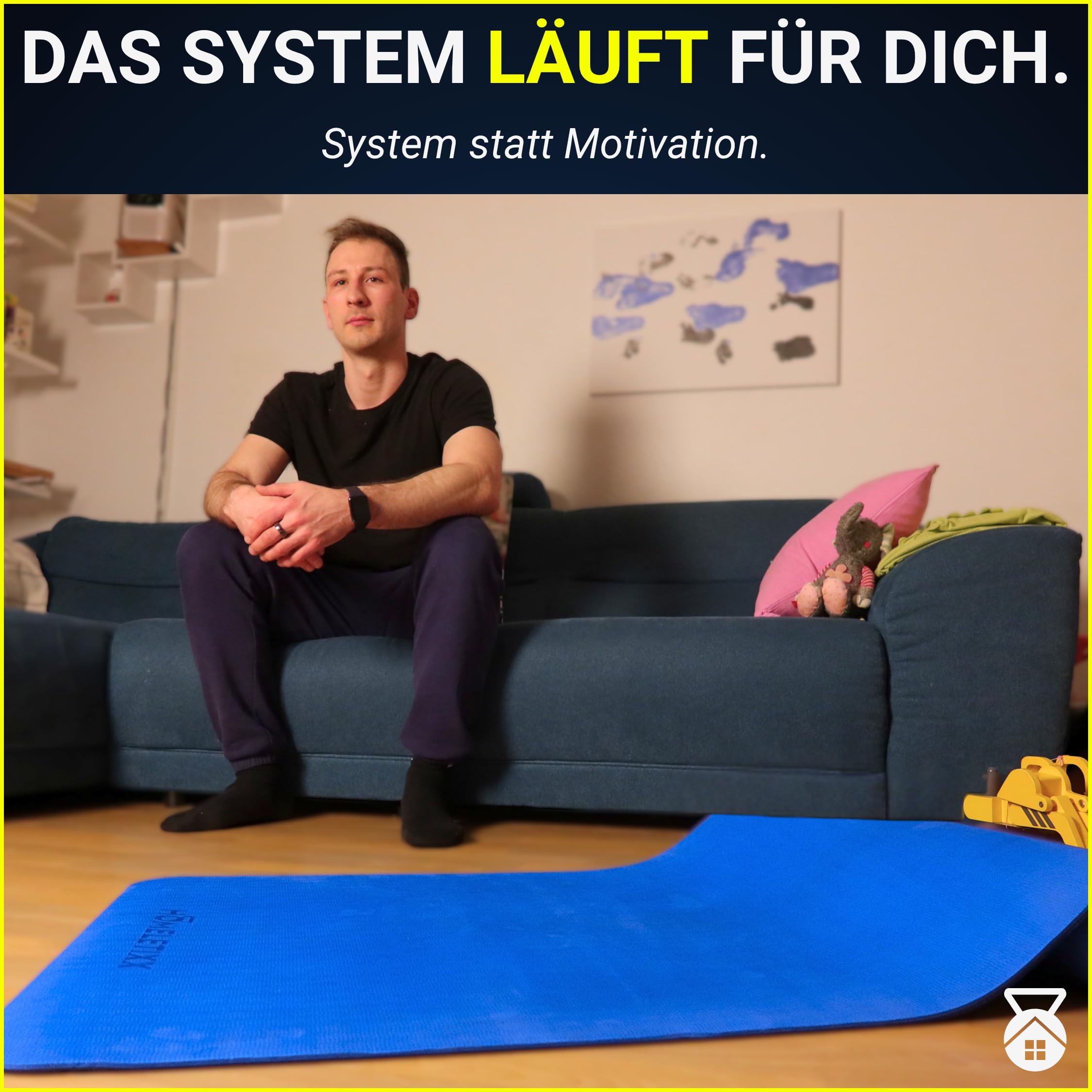 Fitnessmatte 200cm extra lang rutschfest – Yogamatte & Sportmatte XL 2m groß aus Premium TPE für Home Workout & Gymnastik | Trainingsmatte für Zuhause mit Tragegurt – HOMELETIXX