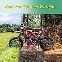 Vista 5 de X-PRO Hawk - Mini bicicleta de cross, motocicleta de gasolina de 4 tiempos! Bicicleta de pit 40CC, arranque manual, ruedas de 25 cm! (Rosa)