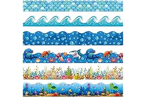 Containlol Colorful Beach Themed Bulletin Board Borders for Classroom