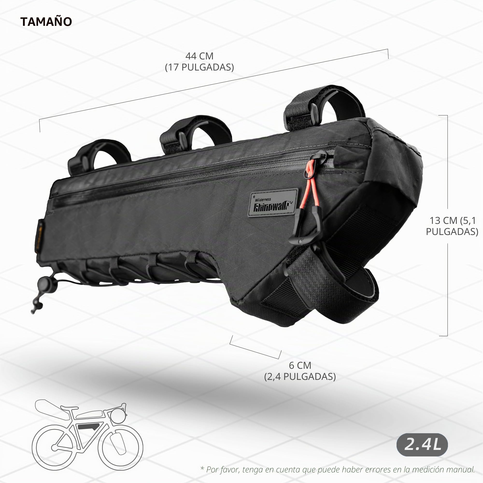 Rhinowalk Bolsa triangular para bicicleta debajo de la parte superior, bolsa de almacenamiento frontal, bolsa de almacenamiento para bicicleta de turismo