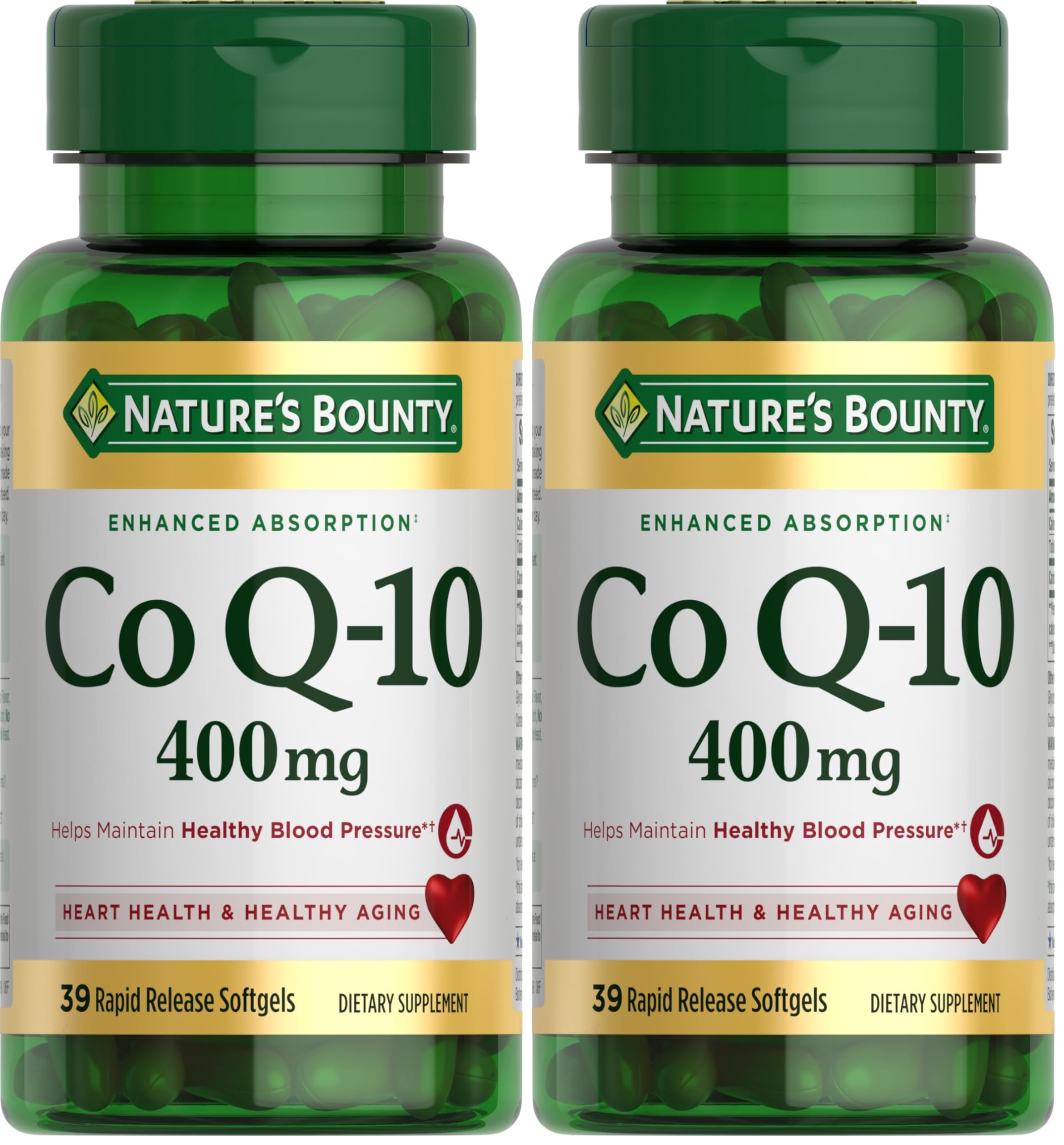 Nature's Bounty Co Q-10 400mg, 39 Rapid Release Softgels (Pack of 2) 39 Count (Pack of 2)