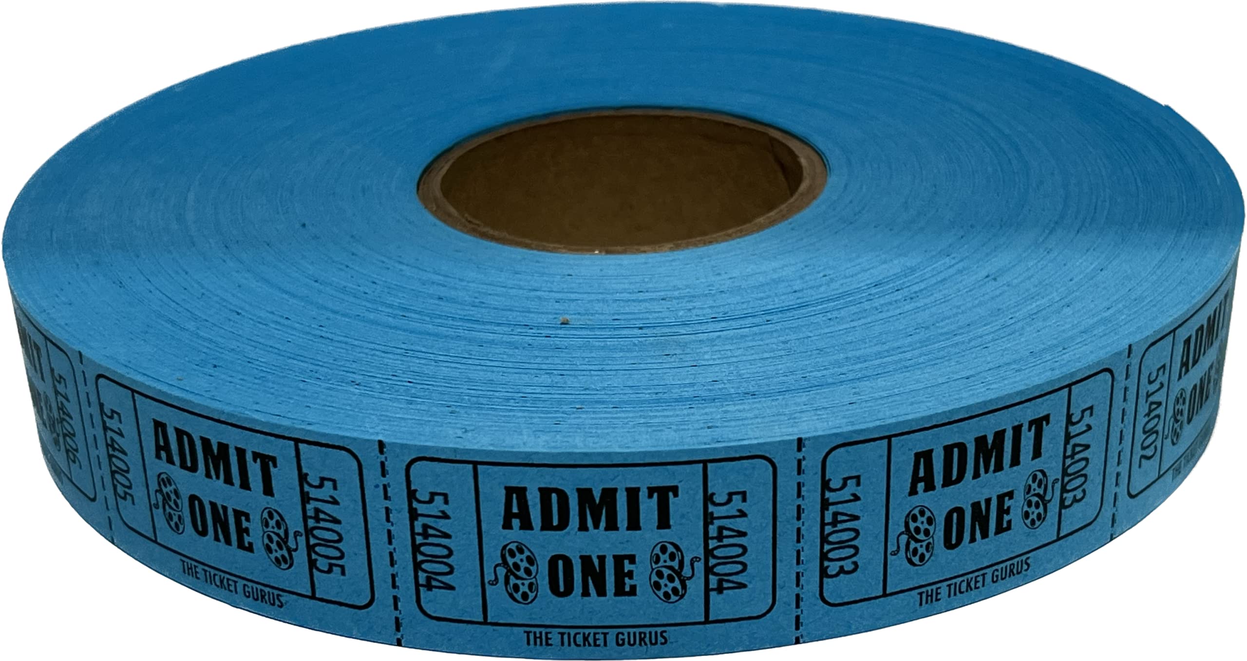 The Ticket Gurus-2000 Blue Admit One Single Roll Consecutively Numbered Raffle Tickets