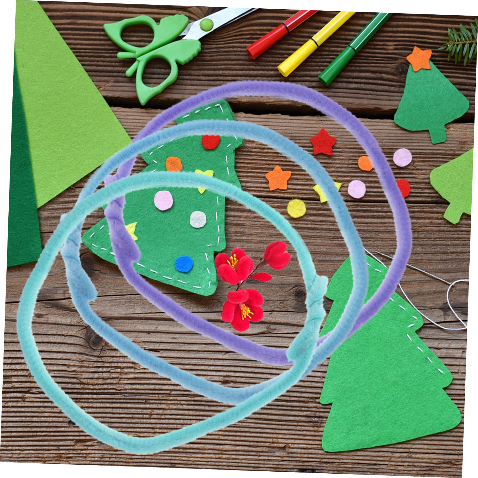 Housoutil 4sets 10pcs Jumbo Chenille Stems Pipe Cleaners Craft Supplies for DIY Art Projects Thick and Fuzzy Sticks for Activities 10pcs*4