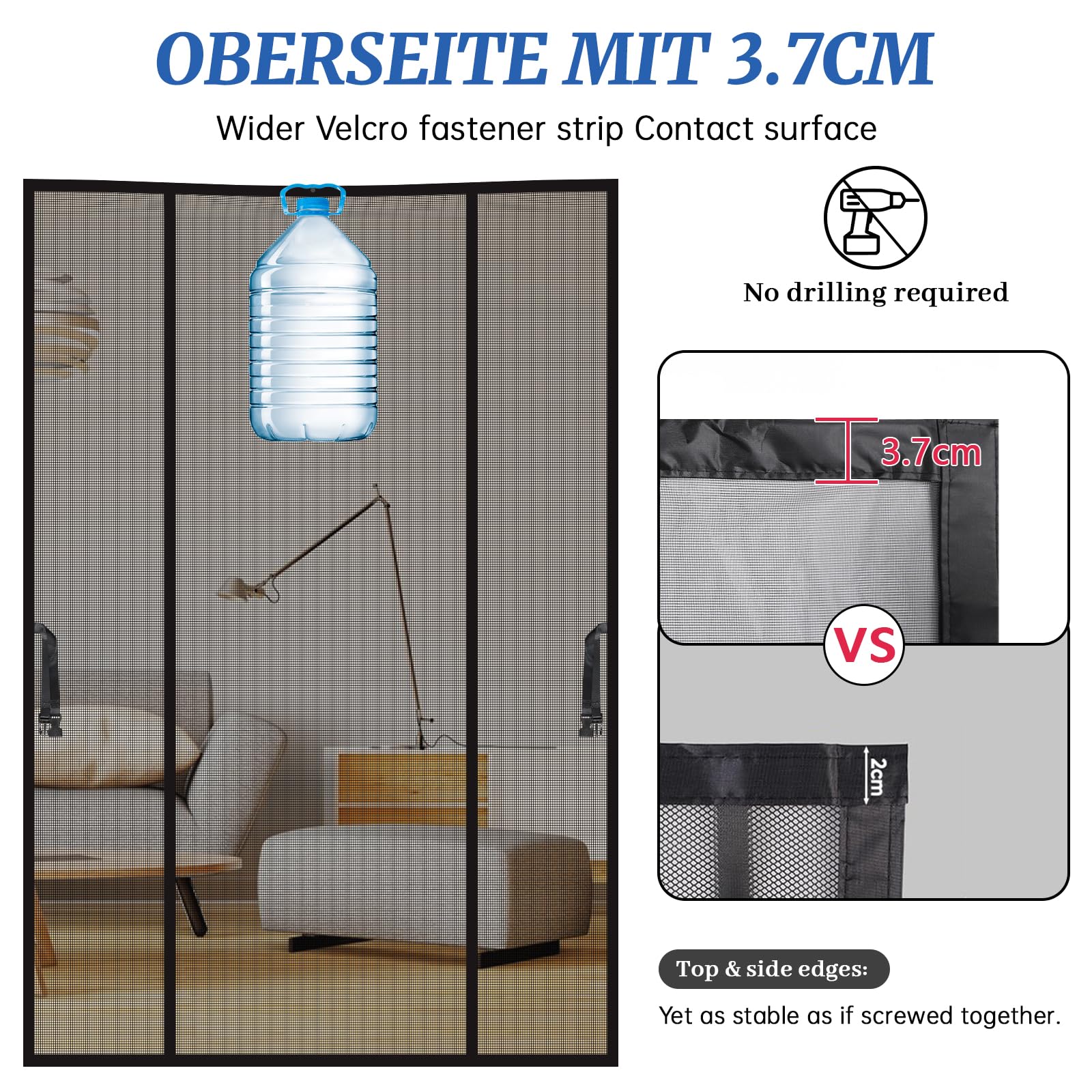 LALAGO Moustiquaire Magnétique 180x222cm - Aimantée Double Ouverture Latérale, Fermeture Automatique - Rideau pour Entrée, Balcon, Fenêtre