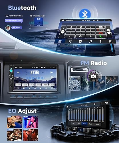 Miniatura 3 de Reproductor multimedia MP5 estéreo de coche de 7 pulgadas Dual DIN con Bluetooth FM Radio cámara de visión trasera y pantalla de duplicación de