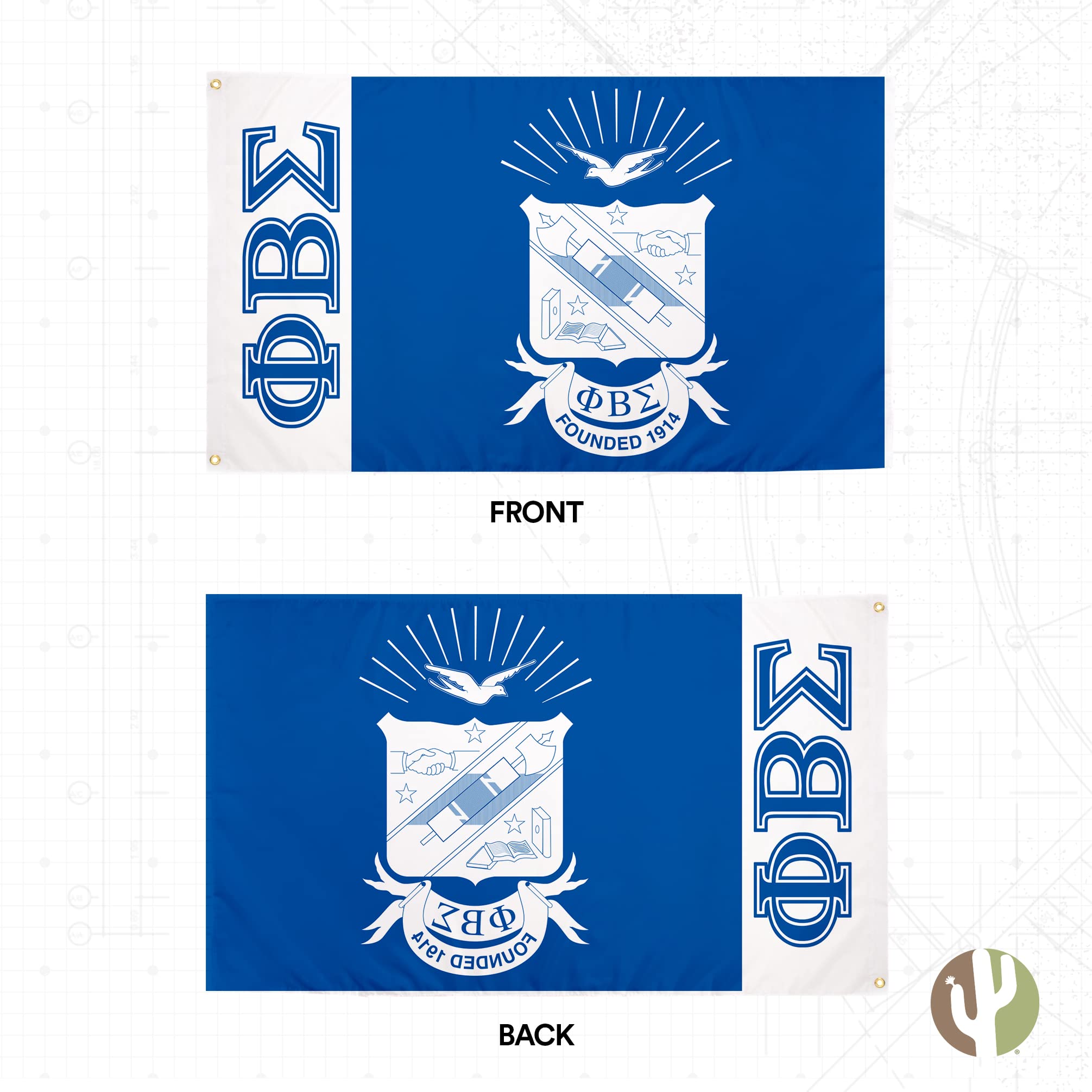 Phi Beta Sigma Black Tie Blue/White Stripe & Shield - Linderal Design
