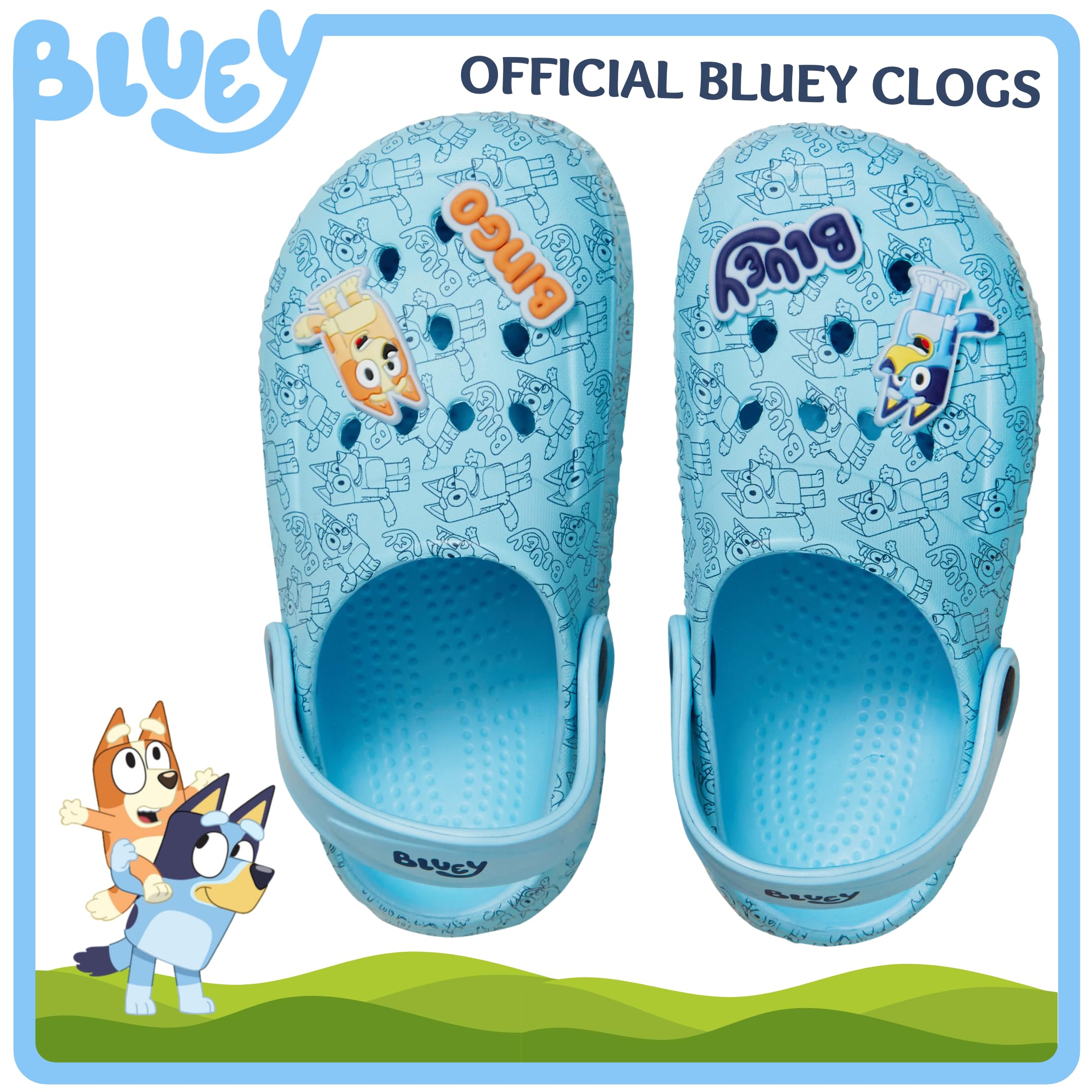 BlueY Zoccoli Bambini con Charm per Ragazzi e Ragazze Sandali Sliders con Cinturino alla Caviglia Scarpe da Spiaggia per Le Vacanze