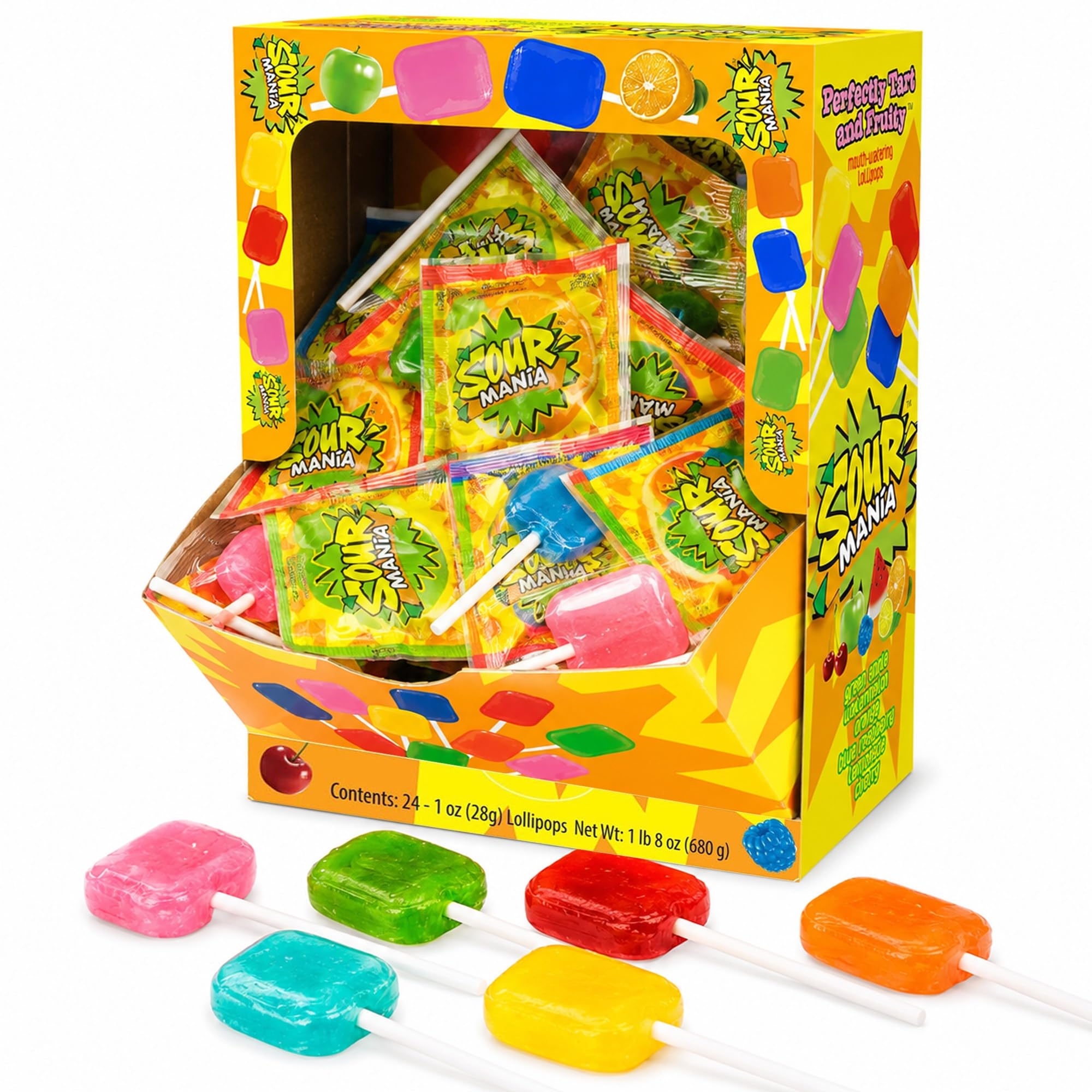 Amazon.com : Yummy-Lix Lollipops (Pack of 24, Sour Mania