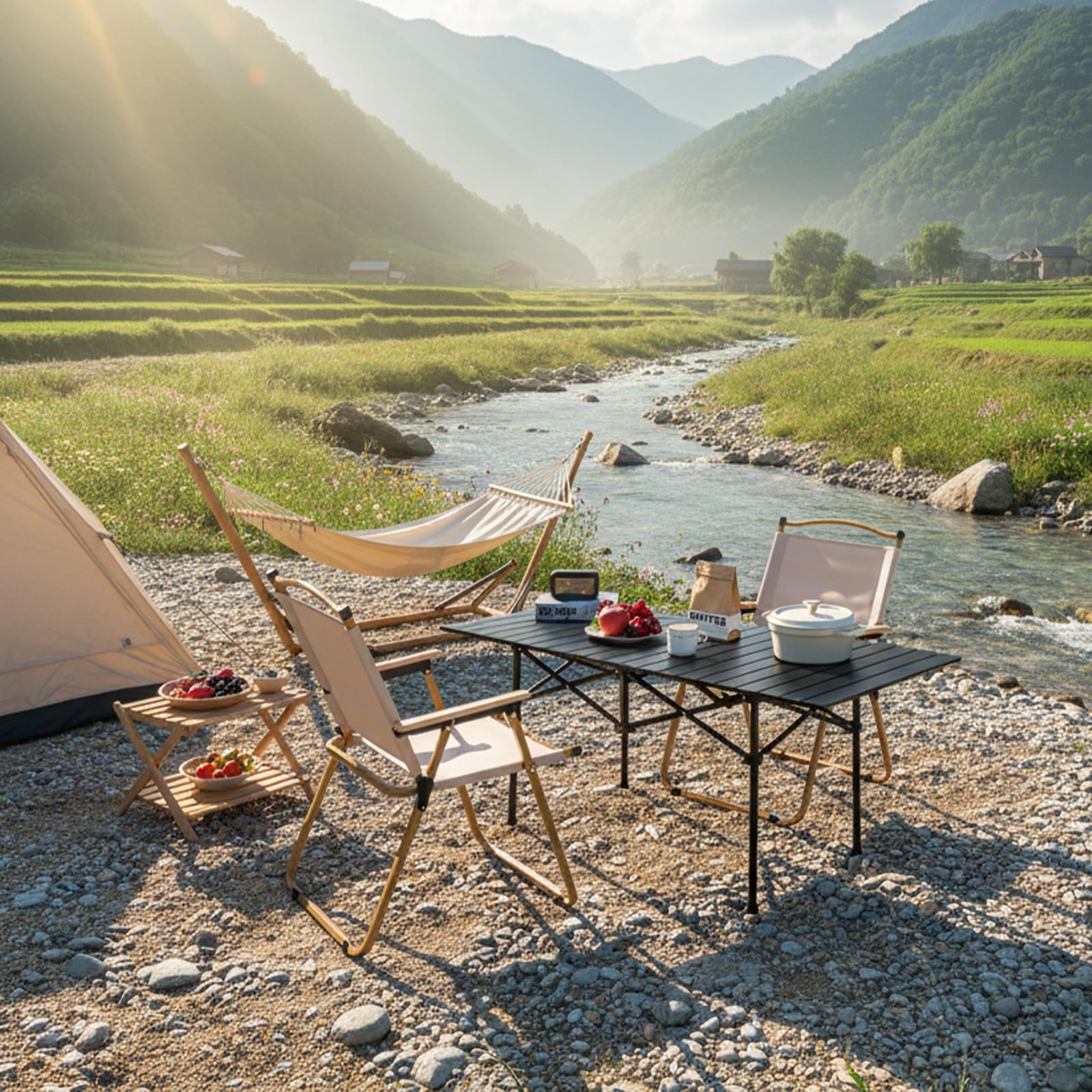 Table de Camping Pliante – 94 x 55 cm Table Pique-Nique Extérieur Portable, Table Pliante Extérieur avec Sac de Transport et Rangement, pour BBQ, Pêche, Randonnée