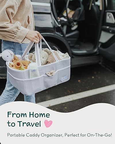 Miniatura 34 de Lily Miles Organizador de pañales para bebé, bolsa organizadora para artículos esenciales para bebé, cesta de baby shower, imprescindible para el