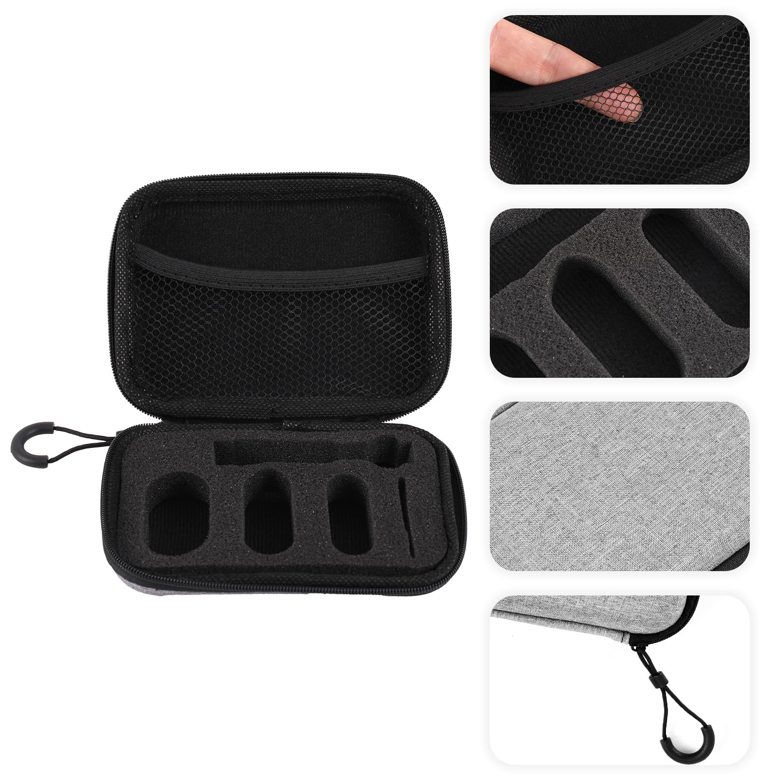 Étui de Protection PLAUD NotePin AI, Housse EVA Souple Portable avec Mousqueton Noir