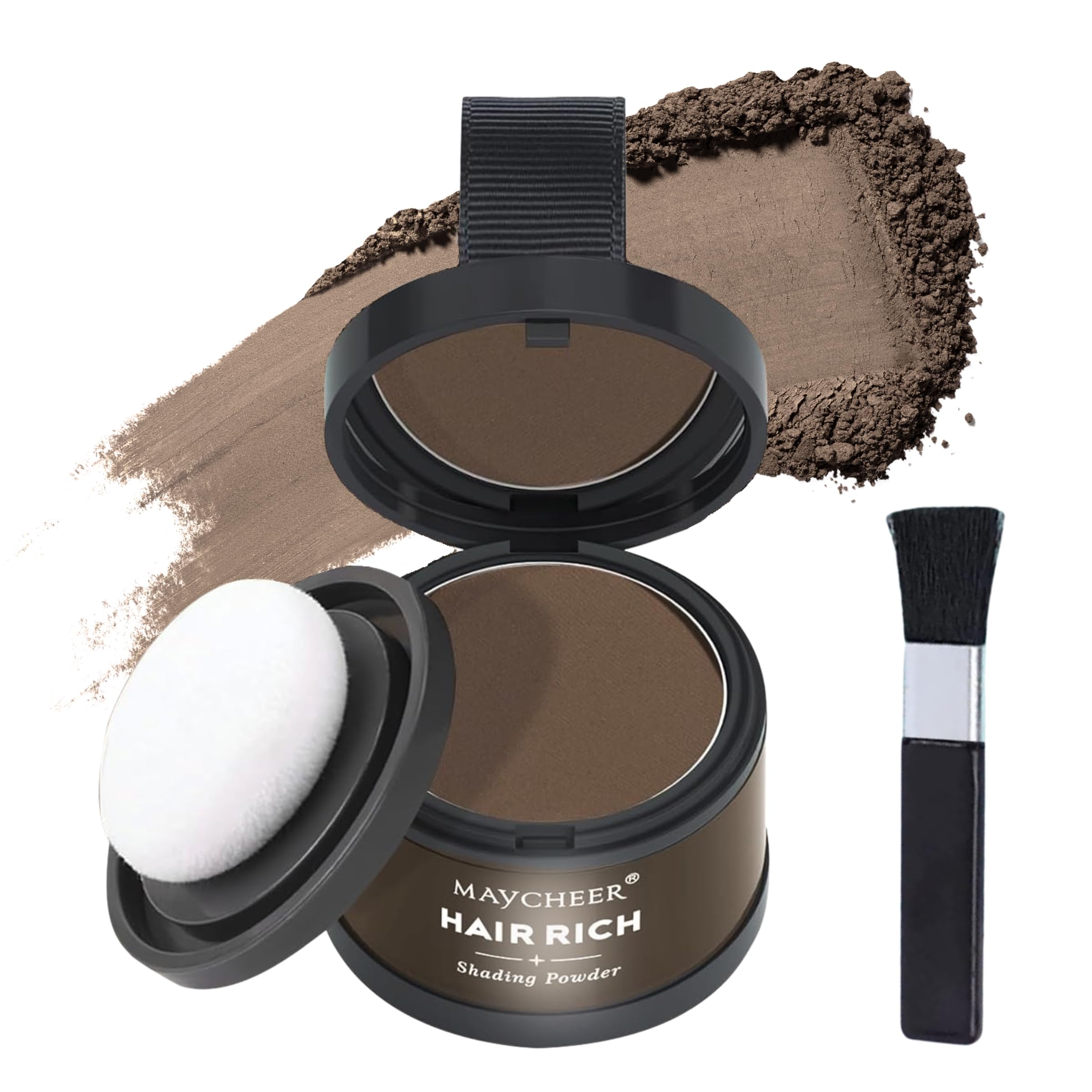 Maycheer Hairline Powder for Women, Root Touch Up Powder, Maycheer Hair Shadow Powders, Magic Root Cover Up, Hairs Rich Shading Powders (Dark Brown)