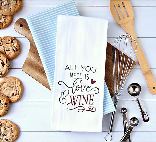 Miniatura 6 de All You Need is Love & Wine - Toalla de cocina y té, divertido refrán humorístico, saco de harina, toallas, decoración, gran regalo de inauguración
