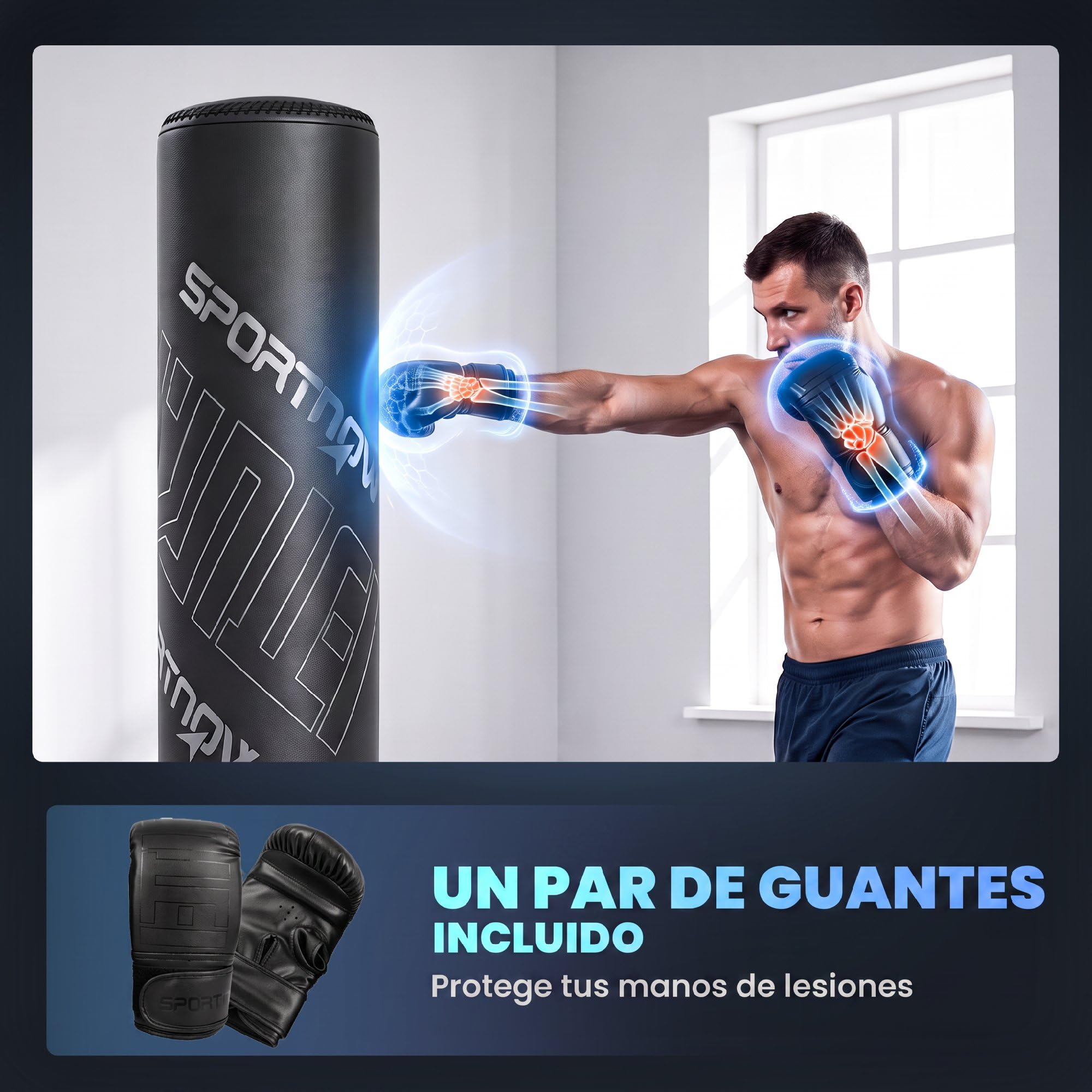 SPORTNOW Saco de Boxeo de Pie para Adultos 180 cm