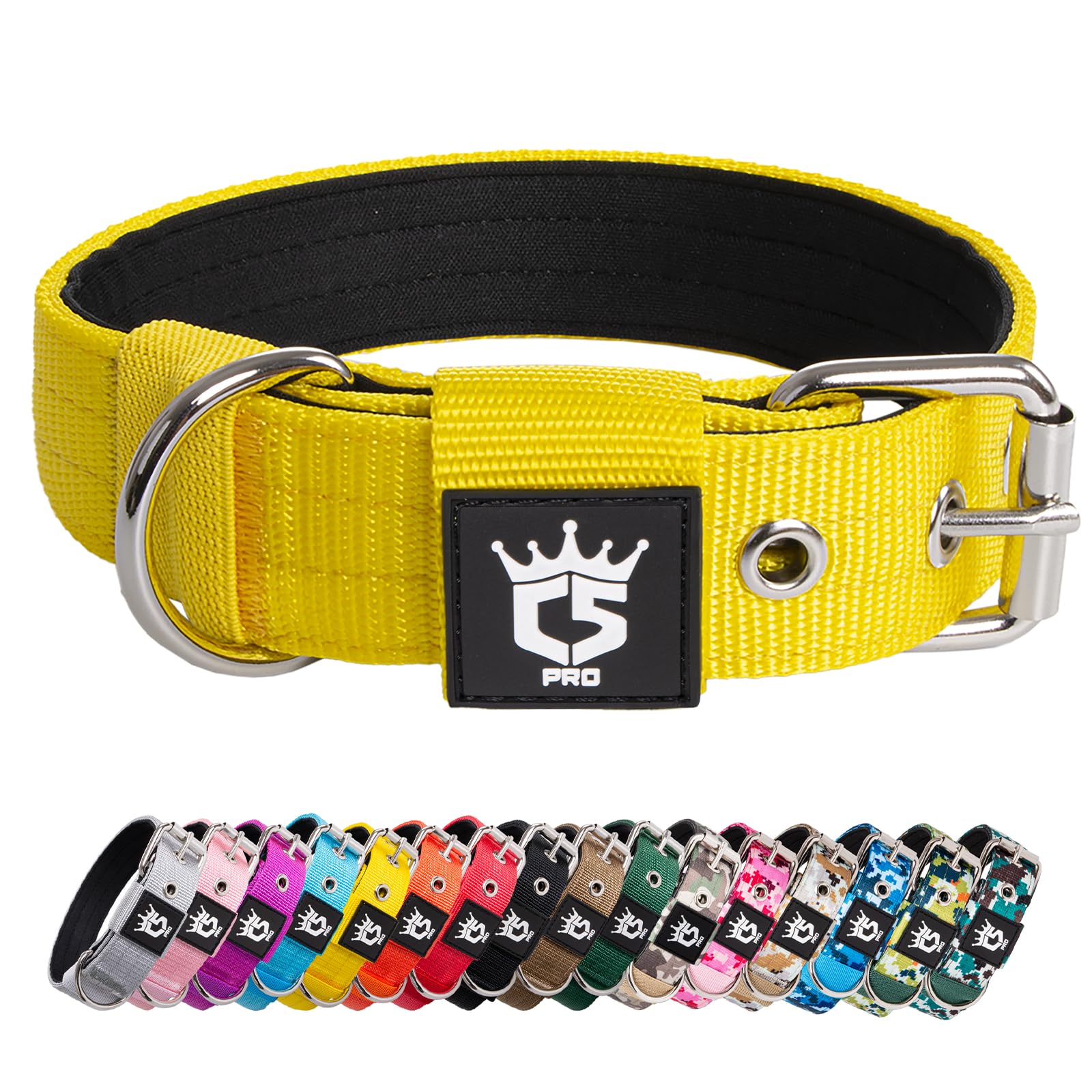 TSPRO Collar Táctico para Perros Ajustable, Collares con Broche de Metal Robusto, de 3,8 cm de Ancho, Duradero y Cómodo para Perros Medianos y Grandes (Camo Rosado M) — view 18