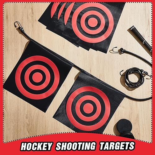 Miniatura 4 de Liliful 12 unidades de hockey bungee blanco de tiro de hockey blanco de tiro fácil de instalar objetivos de red de hockey objetivos de hockey