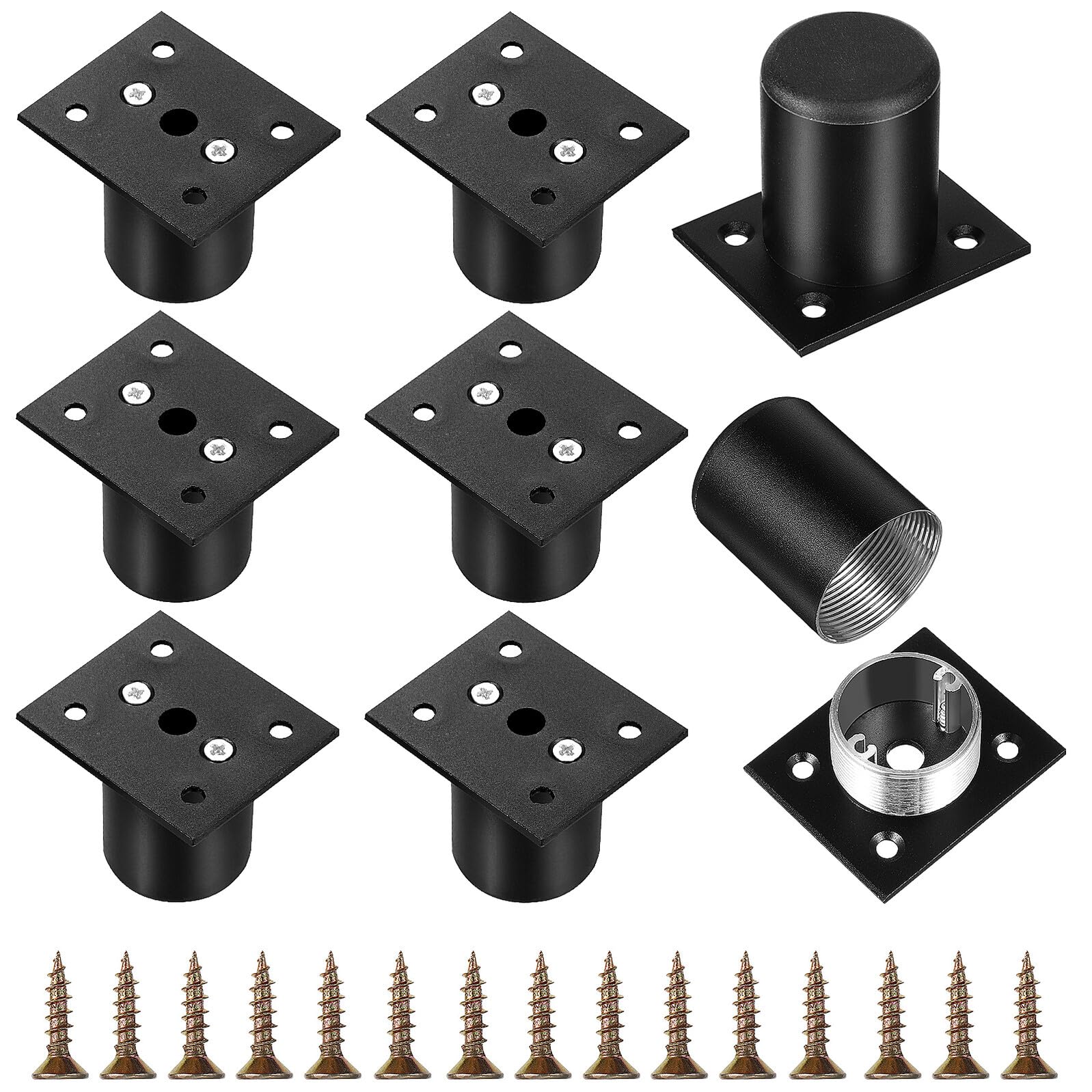 Pieds de meuble réglables OUNONA noirs en aluminium pour canapé et banc x8