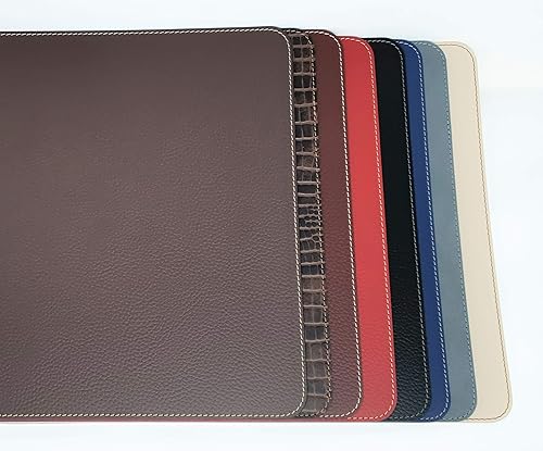 Miniatura 7 de Nikalaz Juego de manteles individuales y posavasos rojos, 4 manteles y 4 posavasos, cuero reciclado, manteles individuales de 18 x 13 pulgadas y