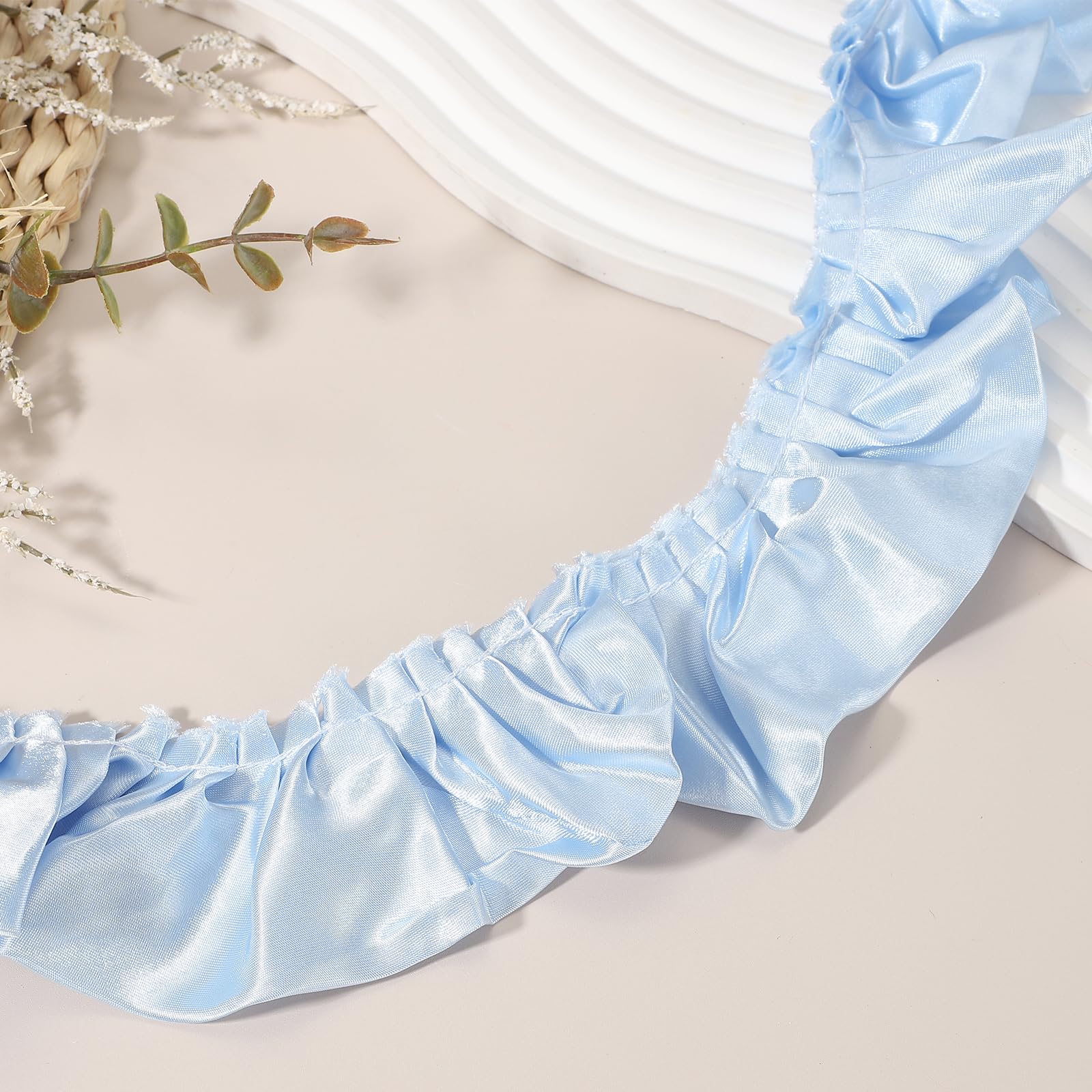 Dentelle plissée 3D mousseline 5cm pour réparer et embellir une robe ou décoration