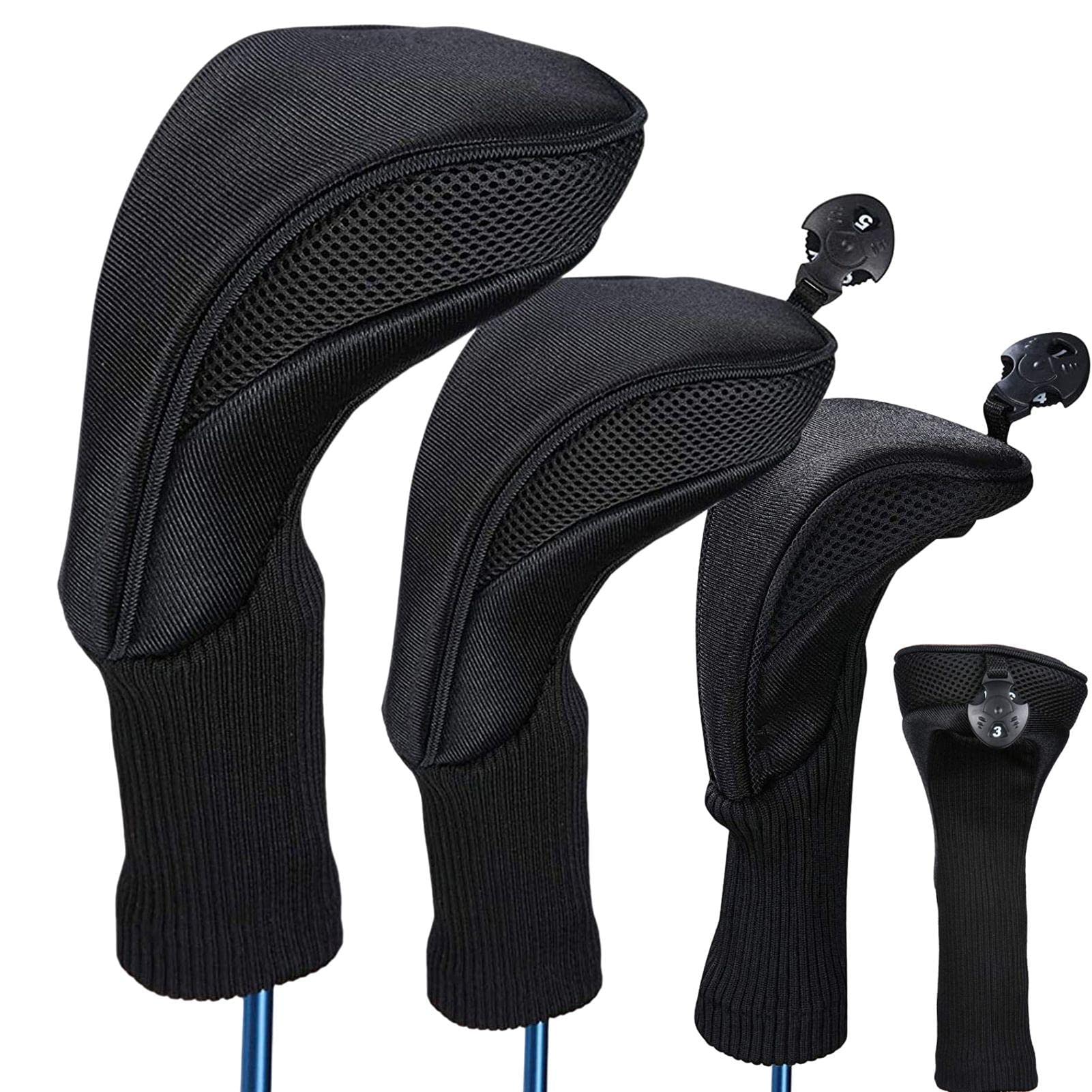 Veeteah Golf Head Covers | Breathable Golf Bag - Golf Club Headcovers Interchangeable No. Tags 3 4 5 6 7 X for 460cc Driver Wood Fairway Wood Mixed Golf Clubs