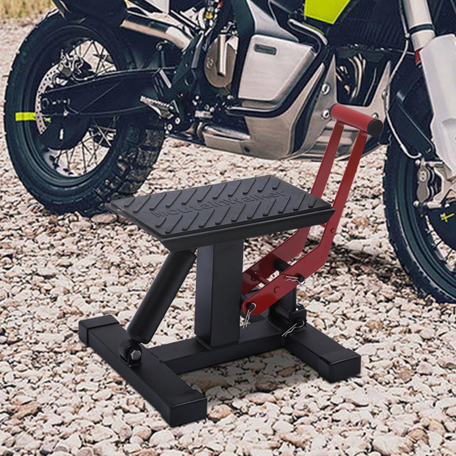 składany stojak na kółka Podnośnik motocyklowy, regulowana wysokość 25-40 cm, podstawa 30 * 31, uniwersalny stojak konserwacyjny do motocrossu stojak do parkowania