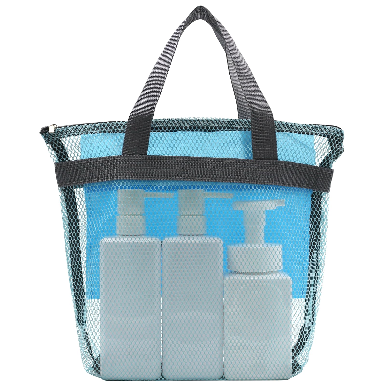 ASBEFORE Mesh Shower Caddy Portable Beach Tote Bag Quick-Dry Caddy Organizer with Handle Camping Travel College Dorm Room