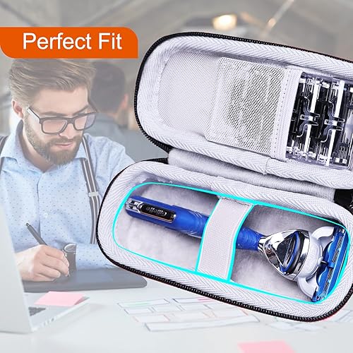 Miniatura 5 de L LTGEM Estuche rígido de EVA para maquinilla de afeitar Gillette Mach3 para hombre, bolsa protectora de almacenamiento (solo funda!)
