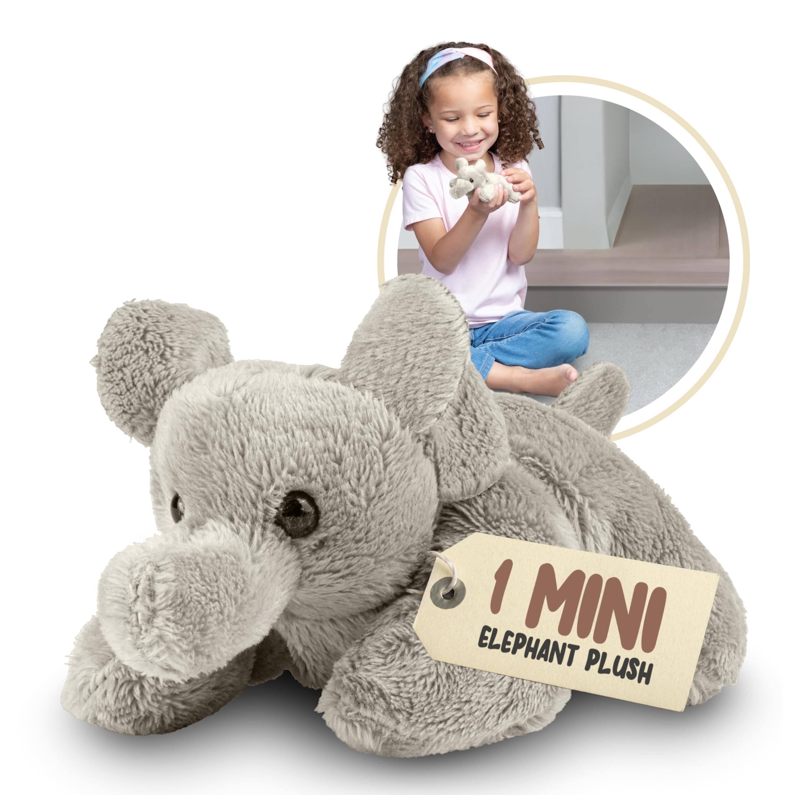 Forest & Twelfth Stuffed Elephant, Single Mini Stuffed Animal Plush Toy for Kids, Safari Party Favors and Goody Bags, Classroom Treasure Box Prizes, Stocking Stuffers (Elephant)