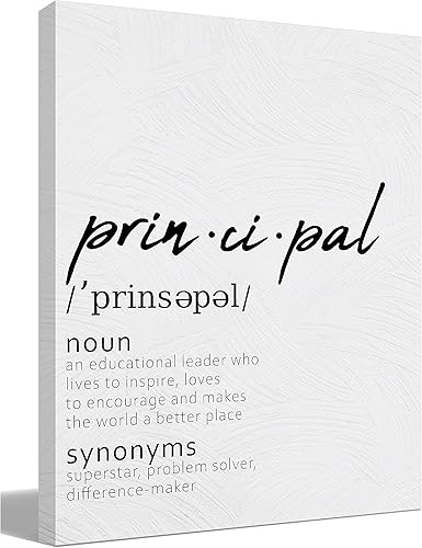BIWSHA Lienzo de definición de director de escuela, impresiones artísticas para decoración para auxiliar de escuela, oficina, pinturas temáticas