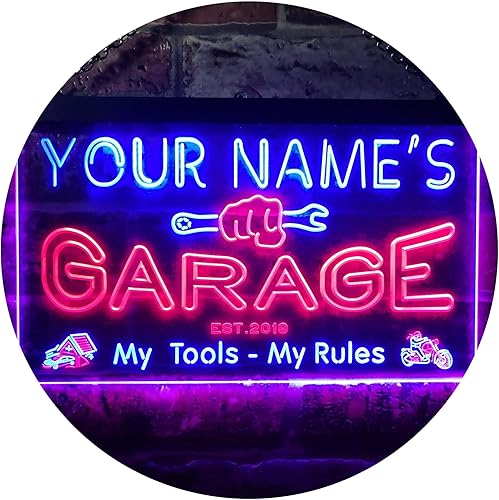 ADVPRO personalizado tu nombre estación del año, garaje temático, cueva para hombres. Decoración con doble color LED neón signo st6-pp1-tm