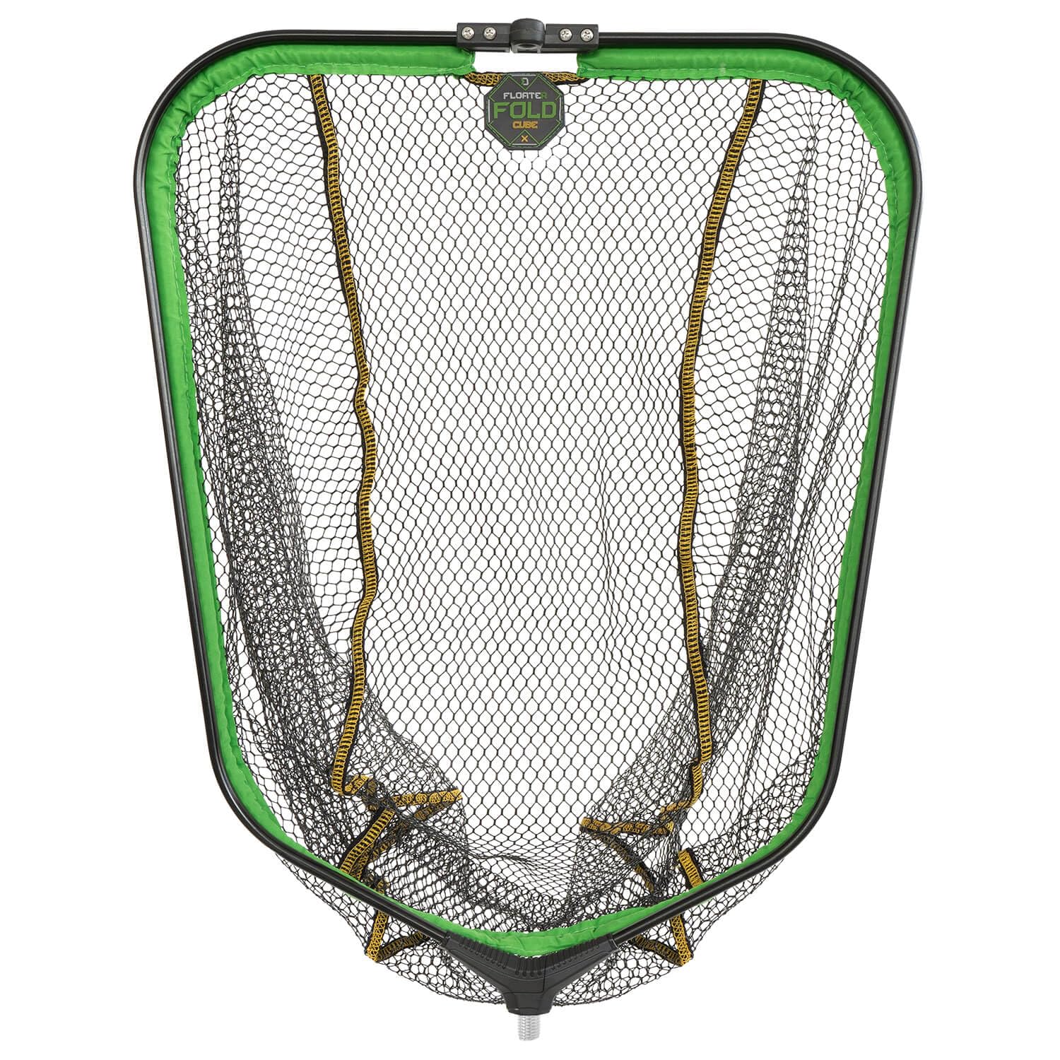 Delphin Reaxe Floater Kescherkopf Schwimmend Gummiert Faltbar, leichter Aluminiumrahmen, schwarz-grün, faltbares Netz für Angler, universell kompatibel, 50x40cm bis 80x70cm