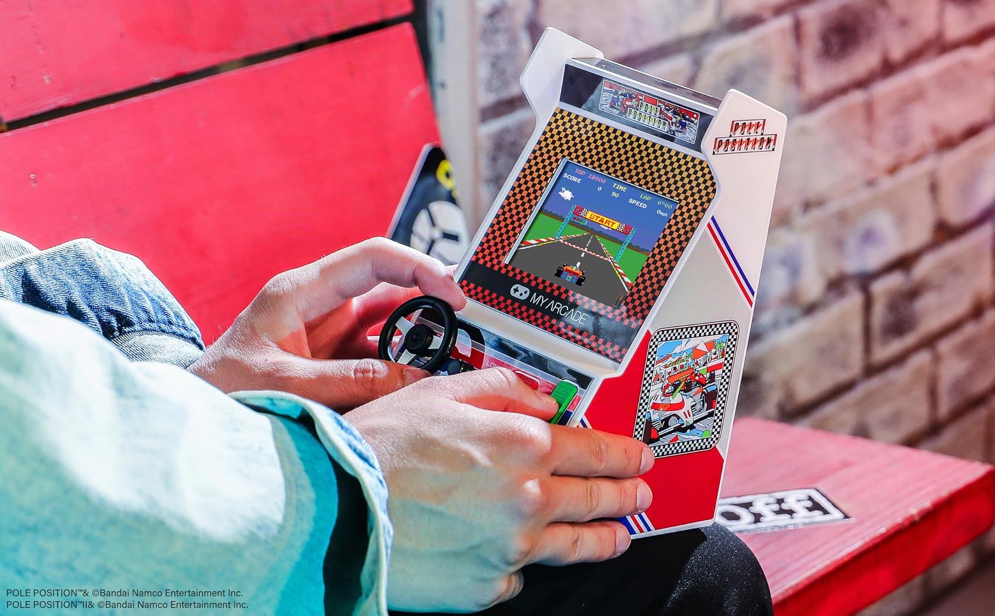 My Arcade Pole Position Racing Player: Retro Mini Arcade Game Console con 2 Giochi, Real Racing Controls Schermo a colori