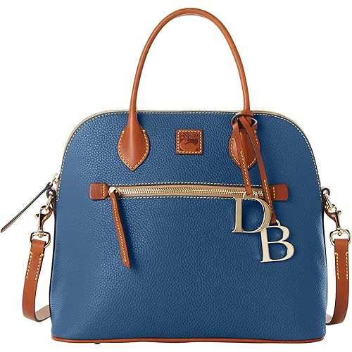 Dooney & Bourke Satchel Bags for Women, Pebble Grain Leather Domed Satchel Handbag with Optional Crossbody Bag Strap
