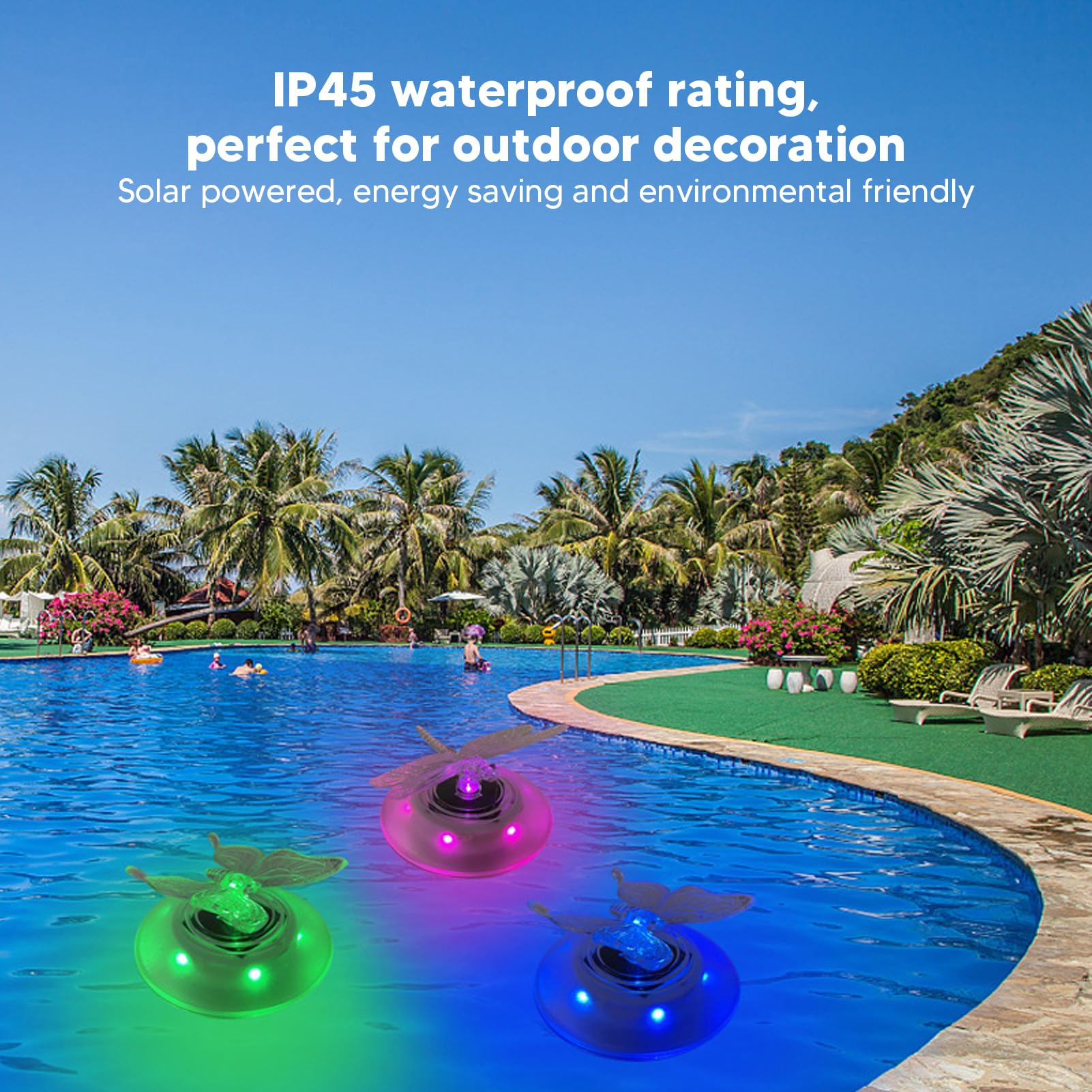 Lampes Solaires Flottantes Pour Piscine - IP68, Automatiques, Charge 6-8h, éclairage 3-5 Nuits, Bleu LED