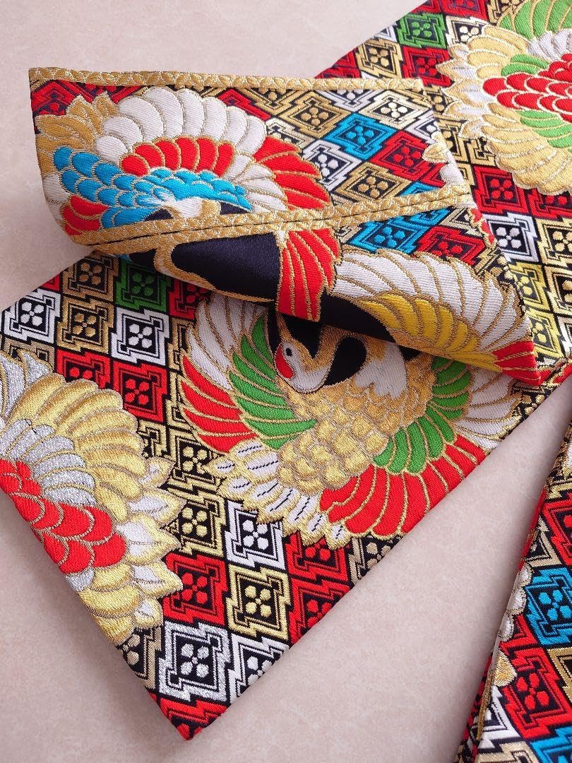 お話中　七五三　7歳　ハーフ成人式　袋帯 丸帯　全通柄　　アンティーク　正絹 七五三 7歳 ハーフ成人式 袋帯 丸帯 全通柄 正絹 お話中 七五三 7歳